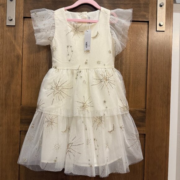 JANIE AND JACK STAR PLISSE DRESS ~ NWT ~ GIRLS SIZE 8 - Picture 1 of 7
